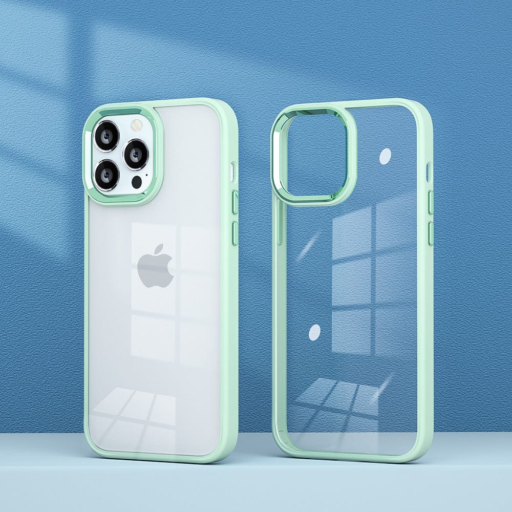 Transparent Design Case For iPhone 14 Plus Electroplating Camera Phone Cover Green Onezeros.in