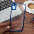 Transparent Design Case For iPhone X Electroplating Camera Phone Cover Blue Onezeros.in