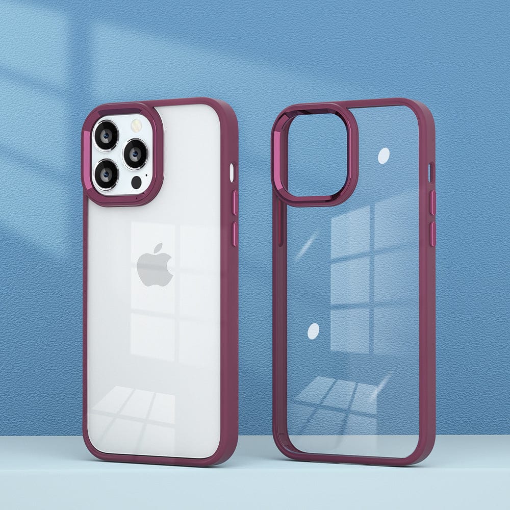 Transparent Design Case For OnePlus 10T 5G Electroplating Camera Phone Cover Maroon Onezeros.in