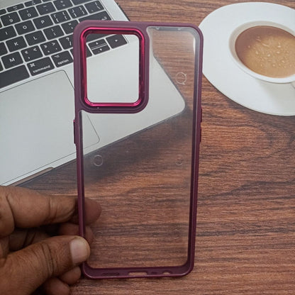Transparent Design Case For OPPO F21 Pro Electroplating Camera Phone Cover Maroon Onezeros.in