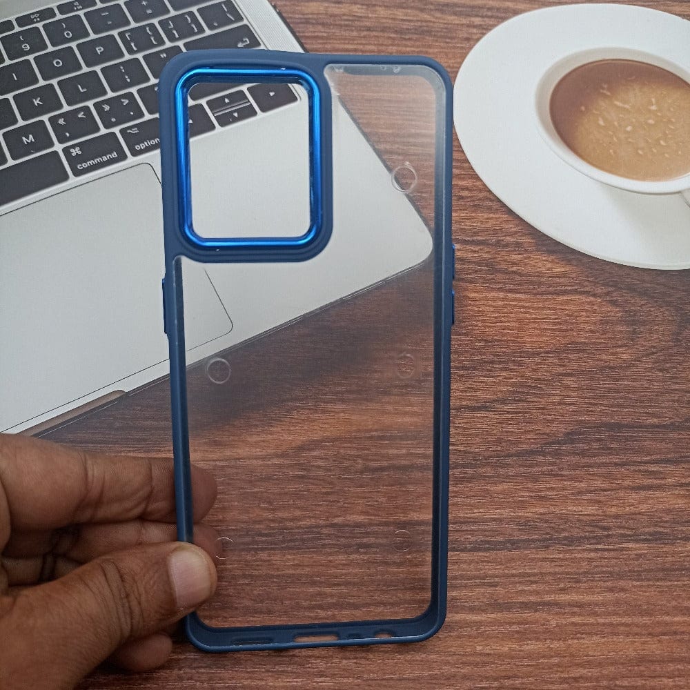 Transparent Design Case For OPPO F21 Pro Electroplating Camera Phone Cover Blue Onezeros.in