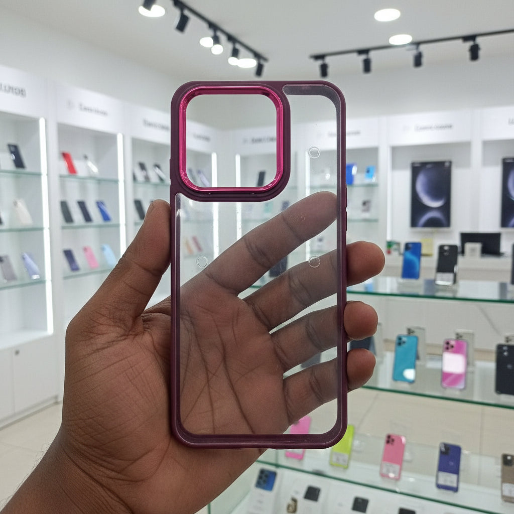 Transparent Design Case For Redmi 10A Electroplating Camera Phone Cover Maroon Onezeros.in
