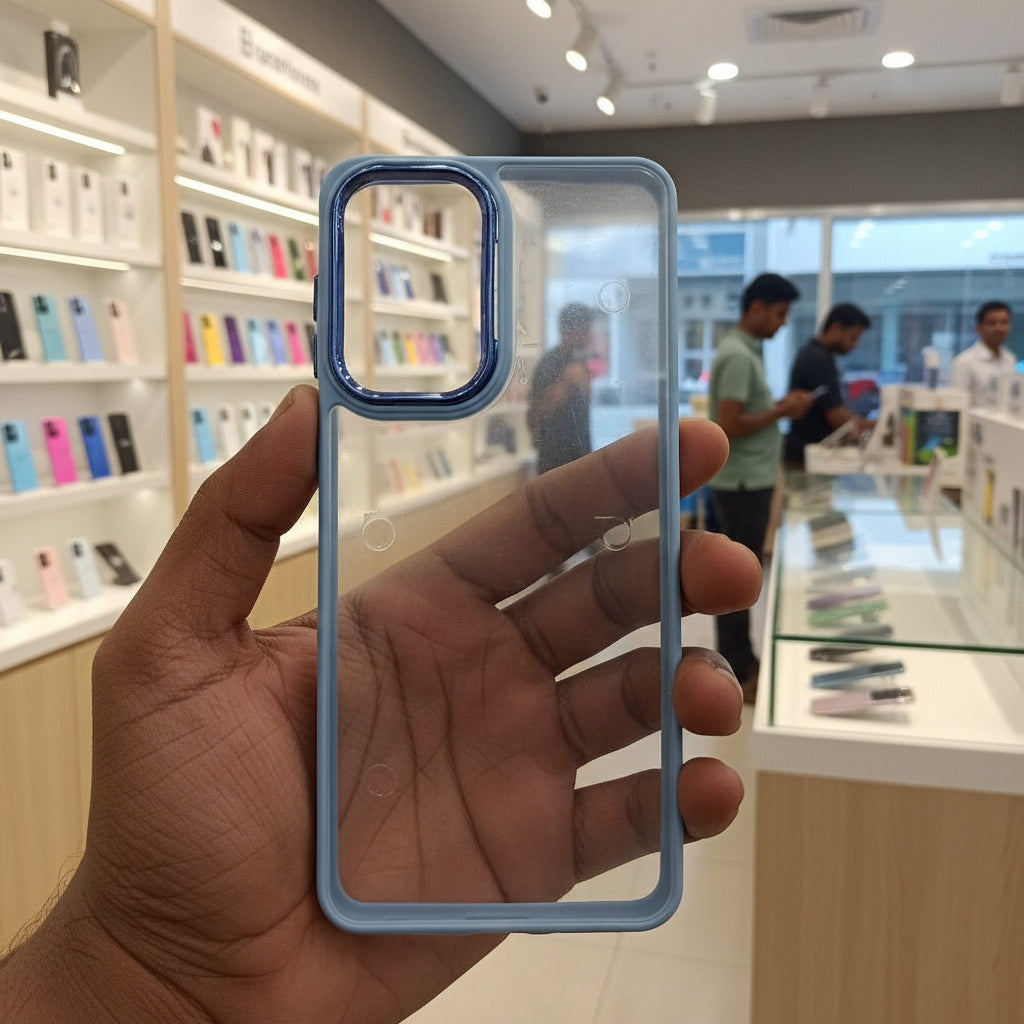 Transparent Design Case For Samsung Galaxy A33 5G Electroplating Camera Phone Cover Cyan Onezeros.in