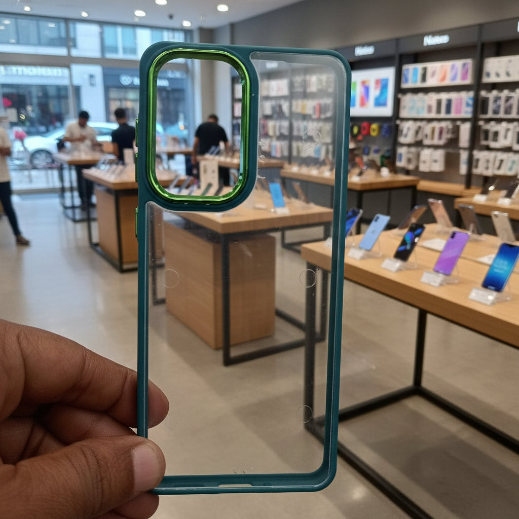 Transparent Design Case For Samsung Galaxy A33 5G Electroplating Camera Phone Cover Green Onezeros.in