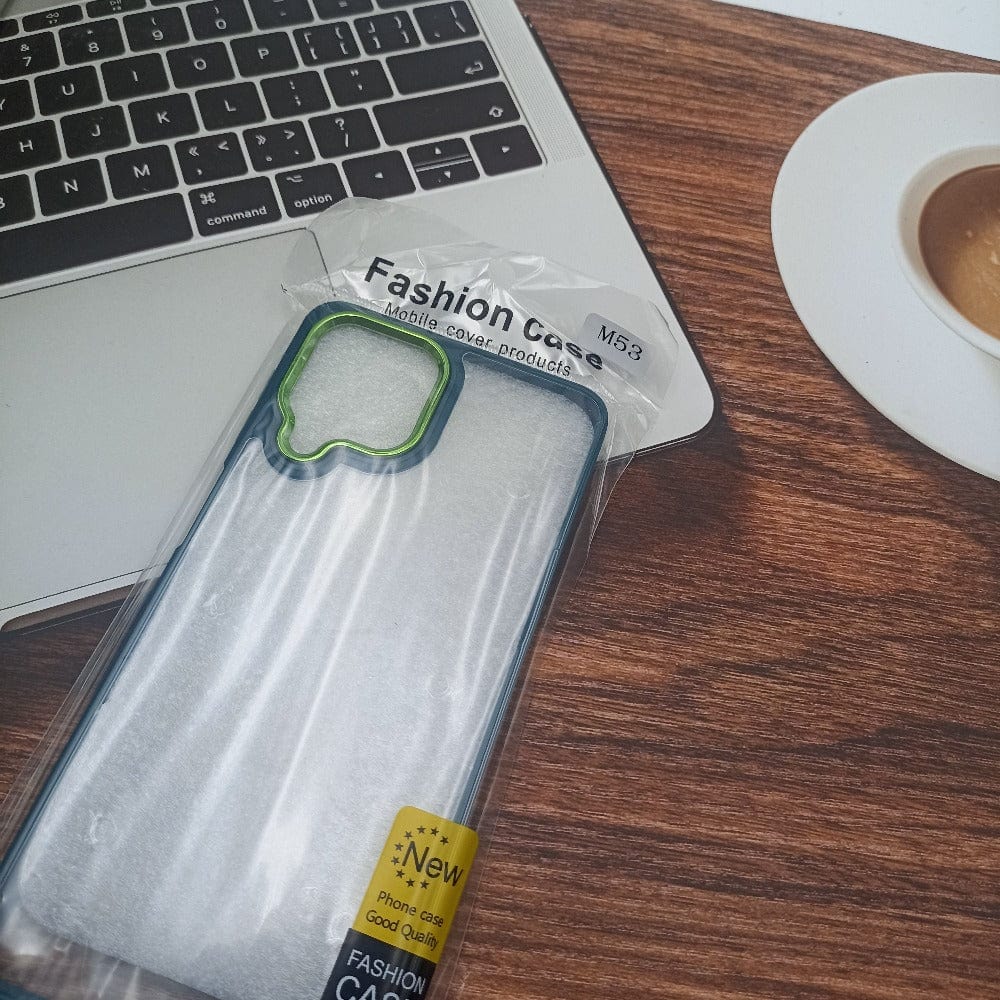 Transparent Design Case For Samsung Galaxy M53 5G Electroplating Camera Phone Cover Onezeros.in