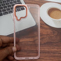 Transparent Design Case For Samsung Galaxy M53 5G Electroplating Camera Phone Cover Pink Onezeros.in