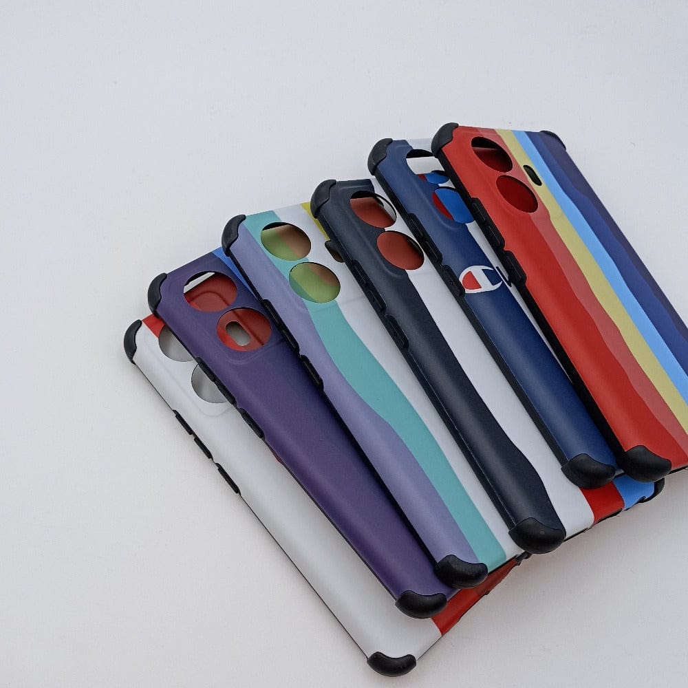 Vivo T1 44W/iQOO Z6 44W Rainbow Pattern Shockproof Phone Back Case Onezeros.in