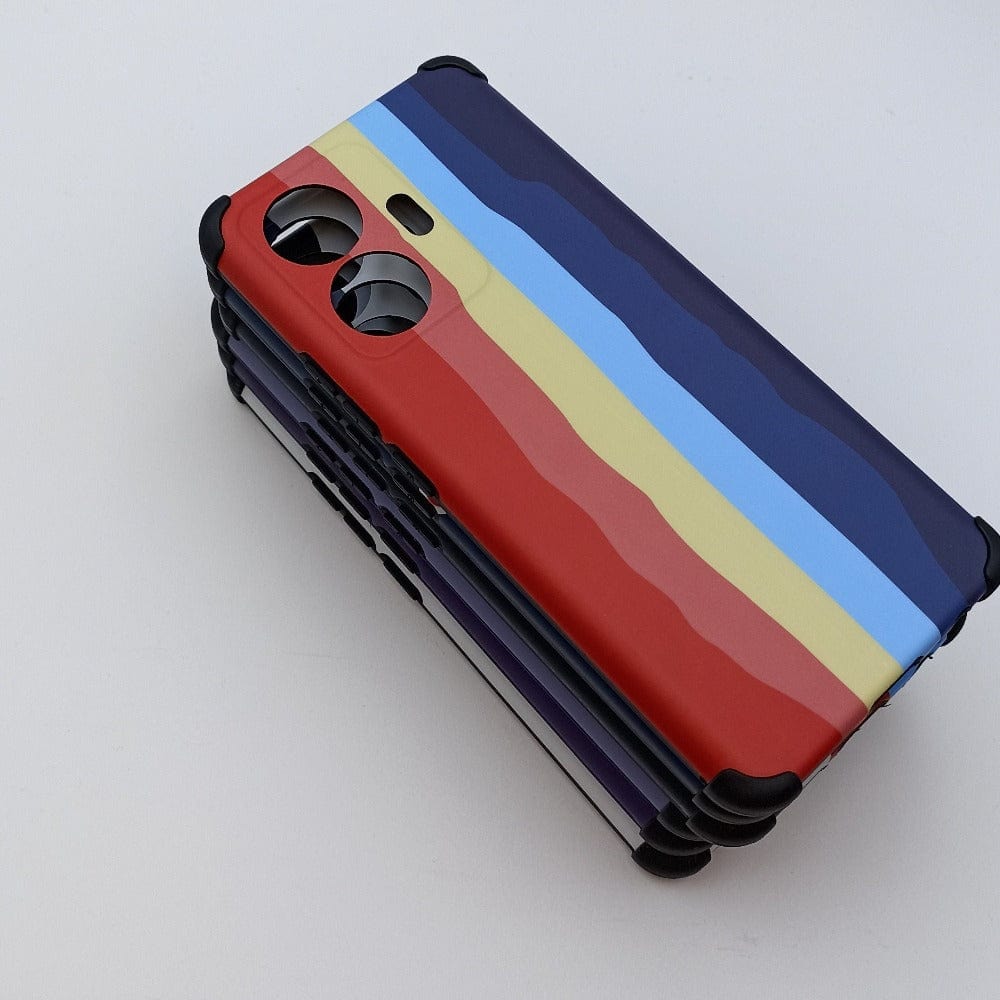Vivo T1 44W/iQOO Z6 44W Rainbow Pattern Shockproof Phone Back Case Onezeros.in