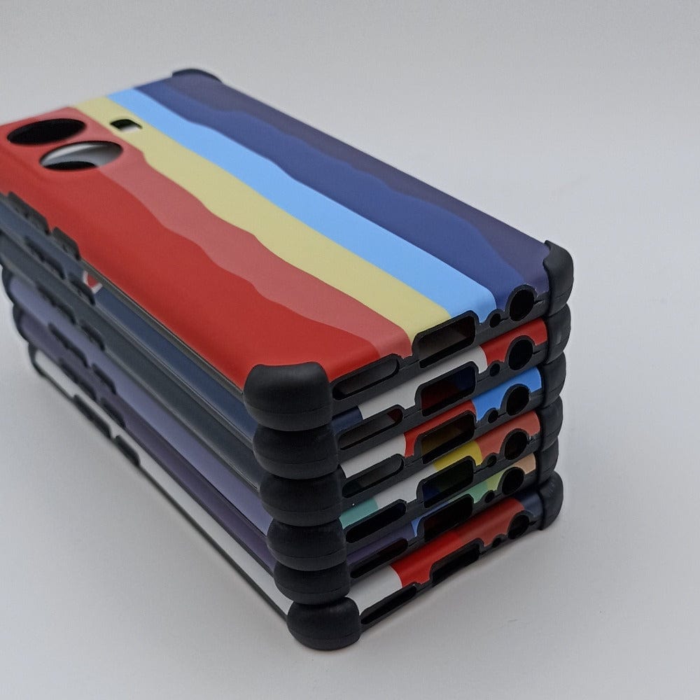Vivo T1 44W/iQOO Z6 44W Rainbow Pattern Shockproof Phone Back Case Onezeros.in