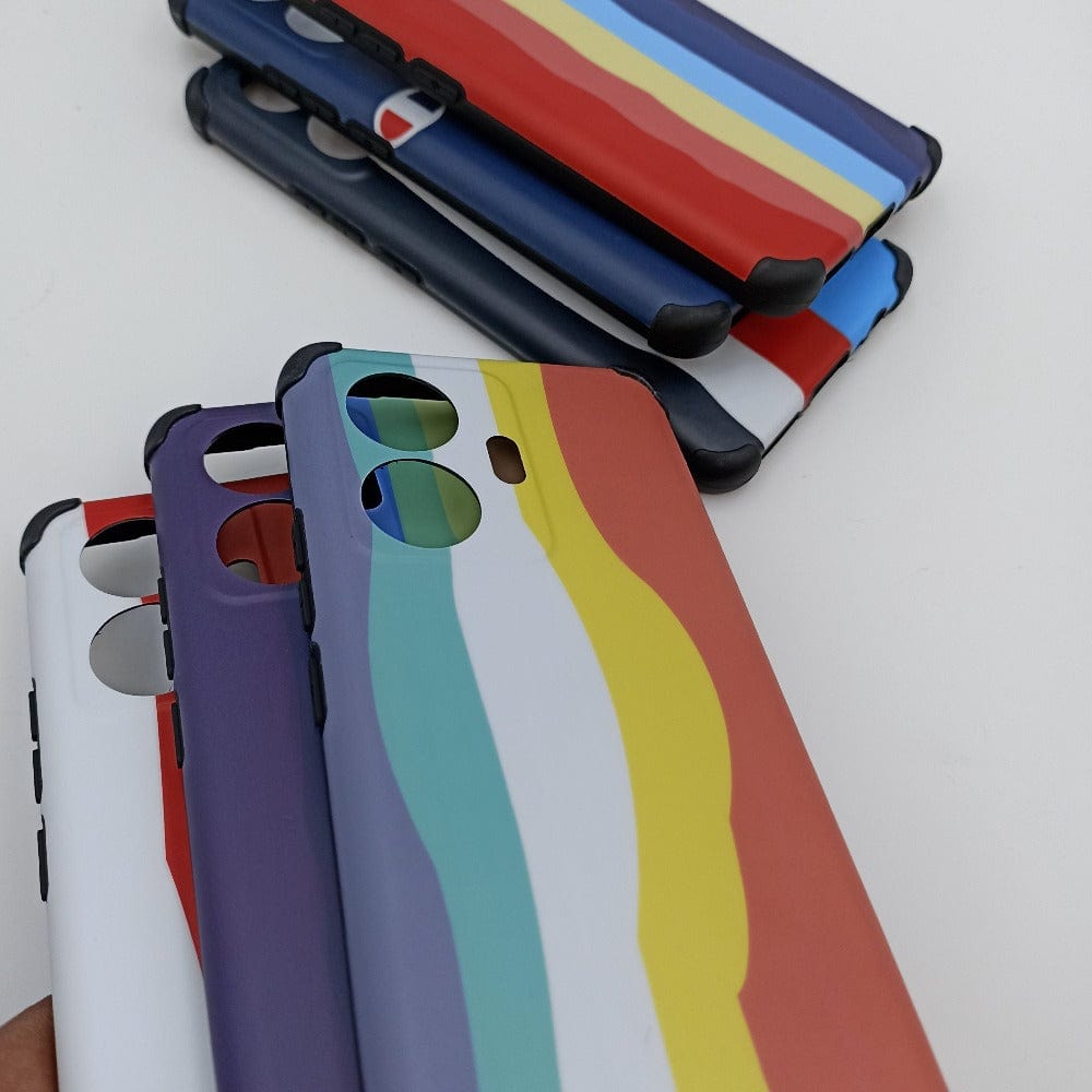 Vivo T1 44W/iQOO Z6 44W Rainbow Pattern Shockproof Phone Back Case Onezeros.in
